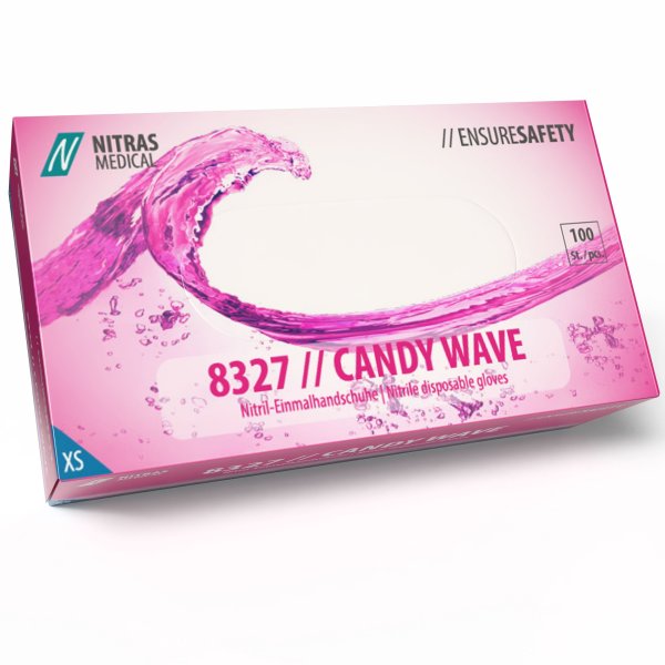 NITRAS 8327 CANDY WAVE Nitril-Handschuhe 100Stk Gr. XS