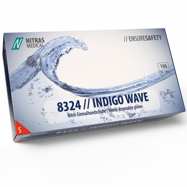 NITRAS 8324 INDIGO WAVE Nitril-Handschuhe 100Stk Gr. S