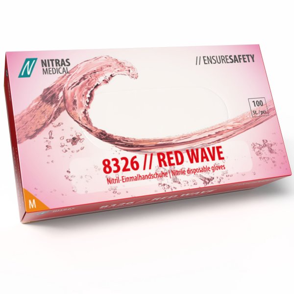 NITRAS 8326 RED WAVE Nitril-Handschuhe 100Stk Gr. M