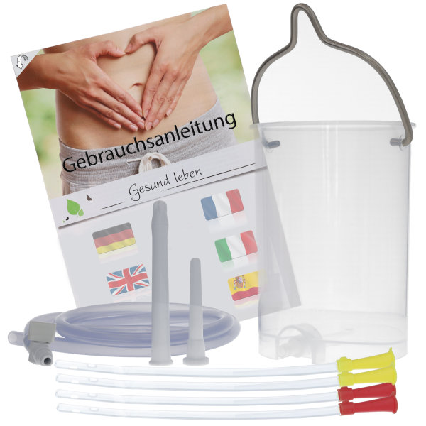 Horn Medical Einlaufbecher mit Irrigator-Set & 4 Darmrohren
