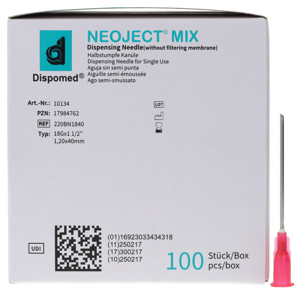 NEOJECT MIX Aufziehkanüle 18G o. Filter 100Stk
