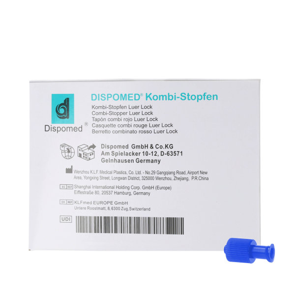 DISPOMED Verschlusskoni Kombi-Stopfen blau 100Stk