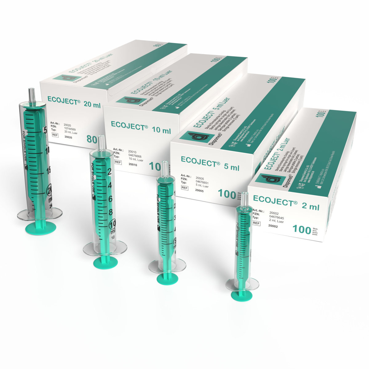 ECOJECT 2-tlg Einmal-Spritzen 80 bis 100Stk -Größe wählbar-, 5,90