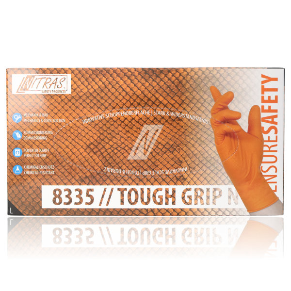 NITRAS 8335 TOUGH GRIP N Nitril-Handschuhe 50Stk orange Gr. L