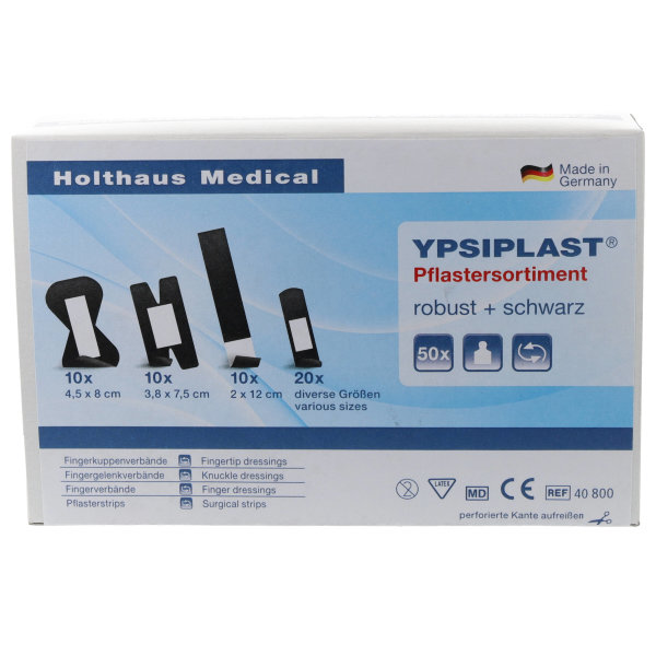 YPSIPLAST Finger-Pflastersortiment robust+schwarz 50Stk