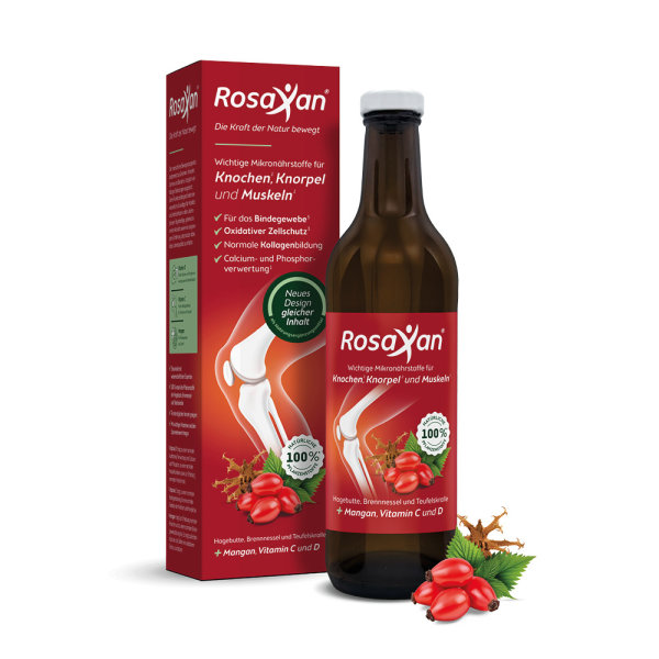 Rosaxan Nährstoffkomplex – 750 ml Saft & 20 Vitamin D Tabletten