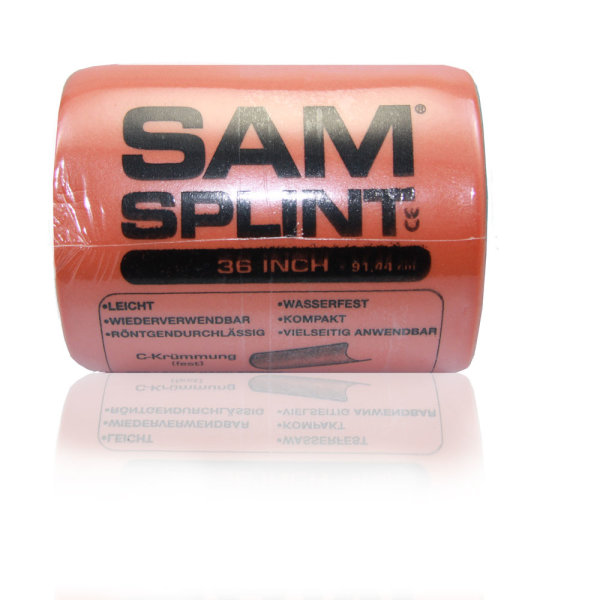 SAM Splint-Schiene 11 x 91cm orange gerollt