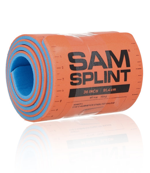 SAM Splint-Schiene 11 x 91cm orange gerollt