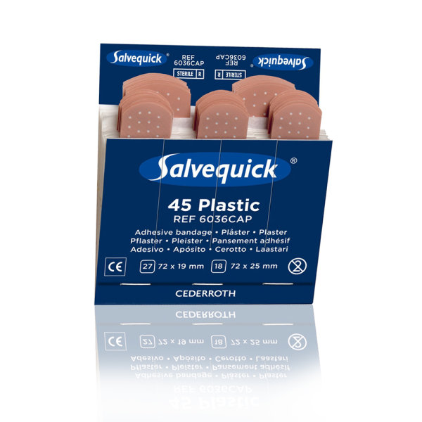 Salvequick 6036 Wasserfeste Pflasterstrips Refill 45Stk