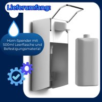 Horn Aluminium Wandspender inkl. 500ml Leerbehälter