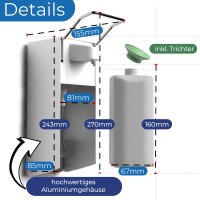 Horn Aluminium Wandspender inkl. 500ml Leerbehälter