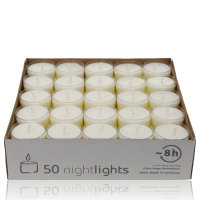 Teelichte Nightlights 8h Brenndauer 50Stk
