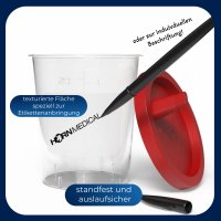 Horn Urinbecher roter Schnappverschluss 150ml 10Stk