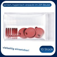 Horn Urinbecher roter Schnappverschluss 150ml 10Stk