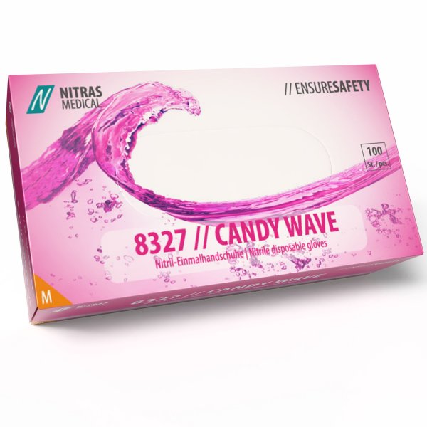 NITRAS 8327 CANDY WAVE Nitril-Handschuhe 100Stk Gr. M