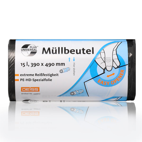 DEISS Universal 15l Müllbeutel HDPE Spezialfolie 50 Stk