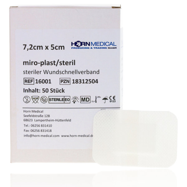 Horn Medical miro-plast Wundschnellverband steril 7,2 x 5cm 50Stk